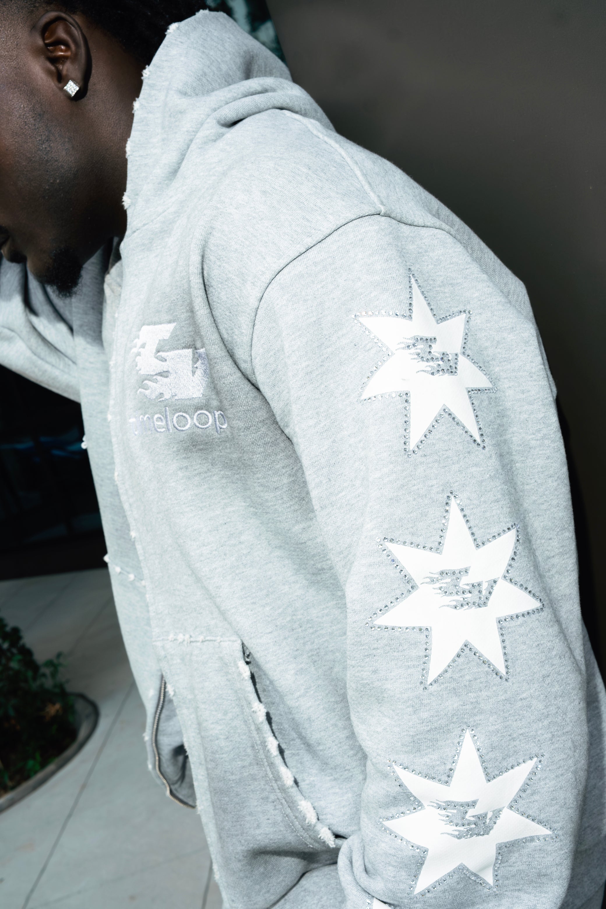 RHINESTONE STAR ZIPUP