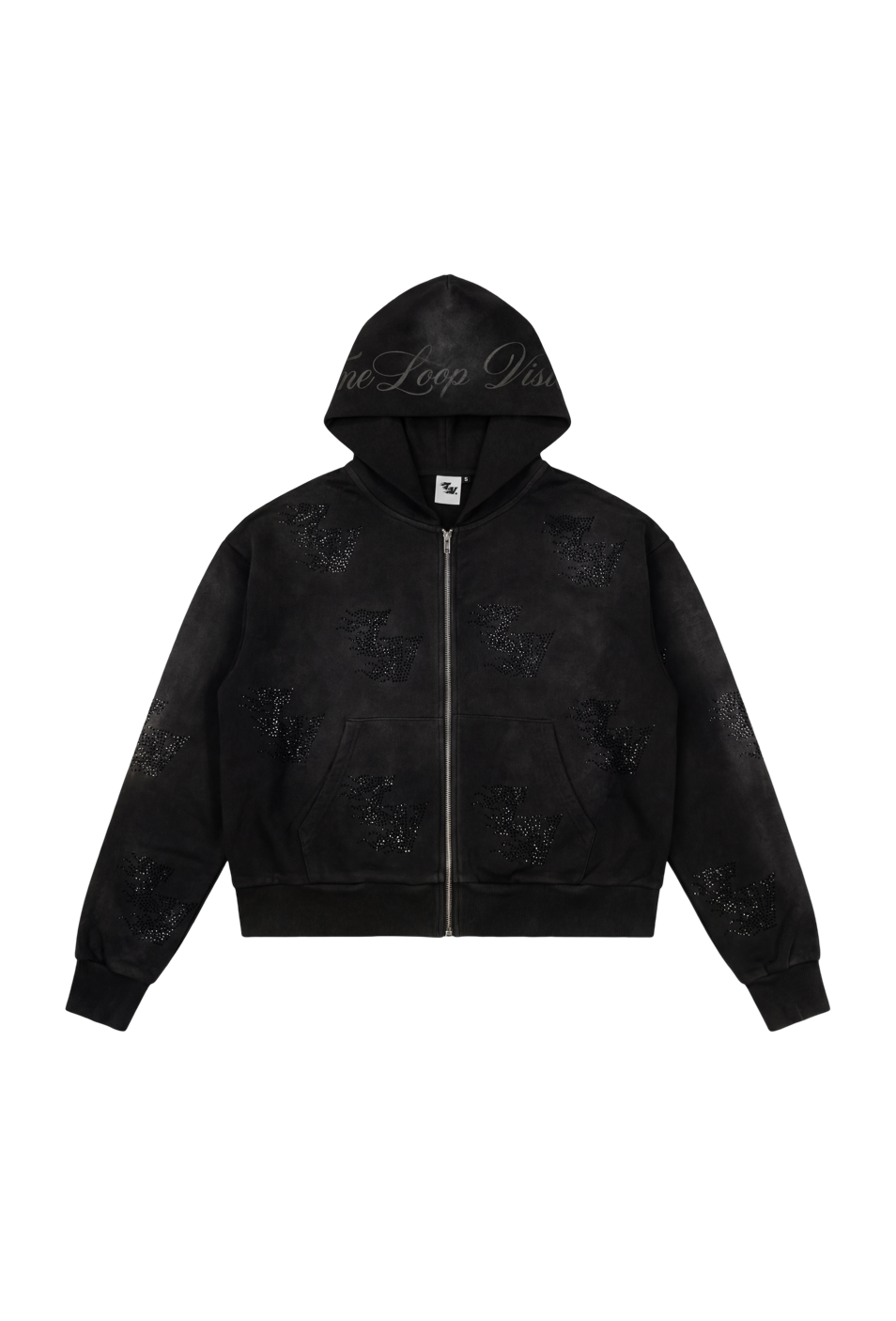 RHINESTONE LOGO ZIPUP