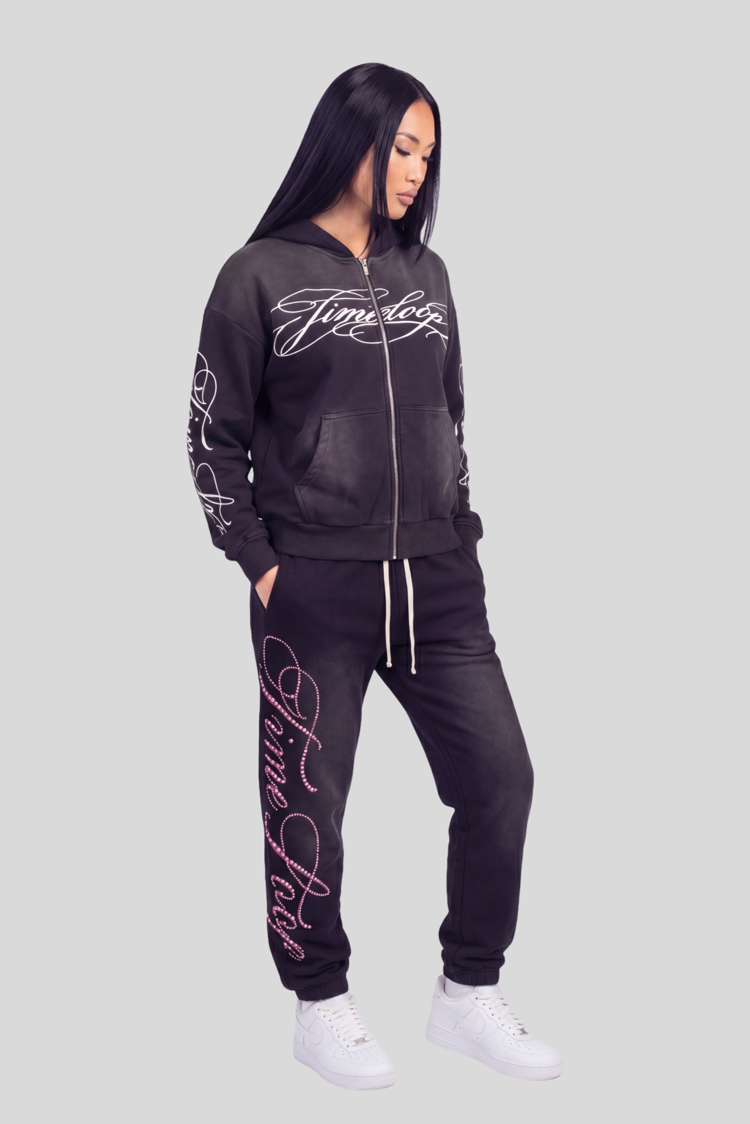 PINK RHINESTONE SWEATS