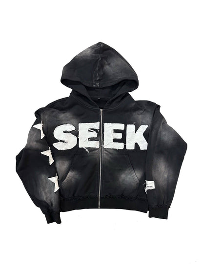 ONYX BLACK "SEEK" ZIP UP