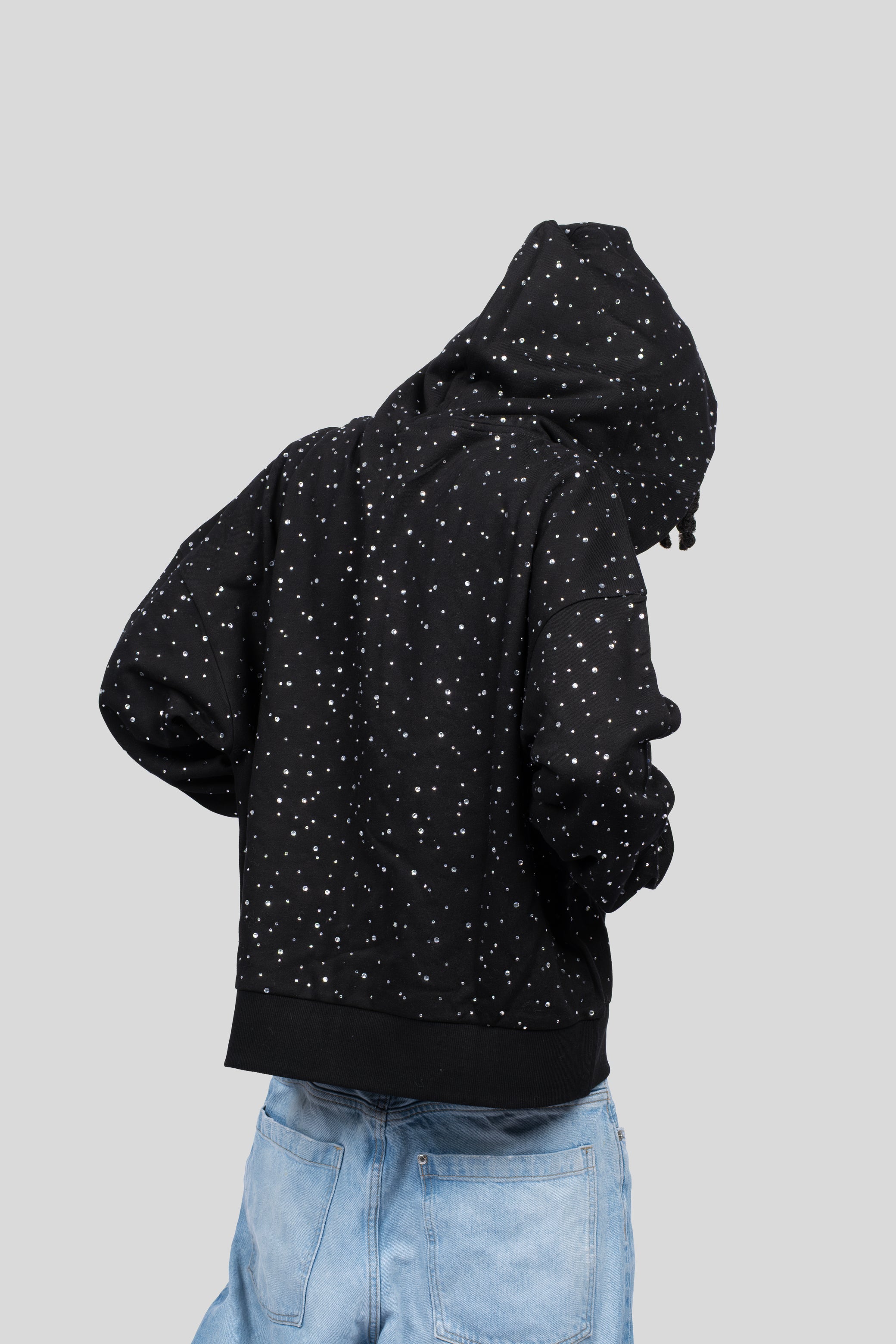 RHINESTONE ZIP HOODIE
