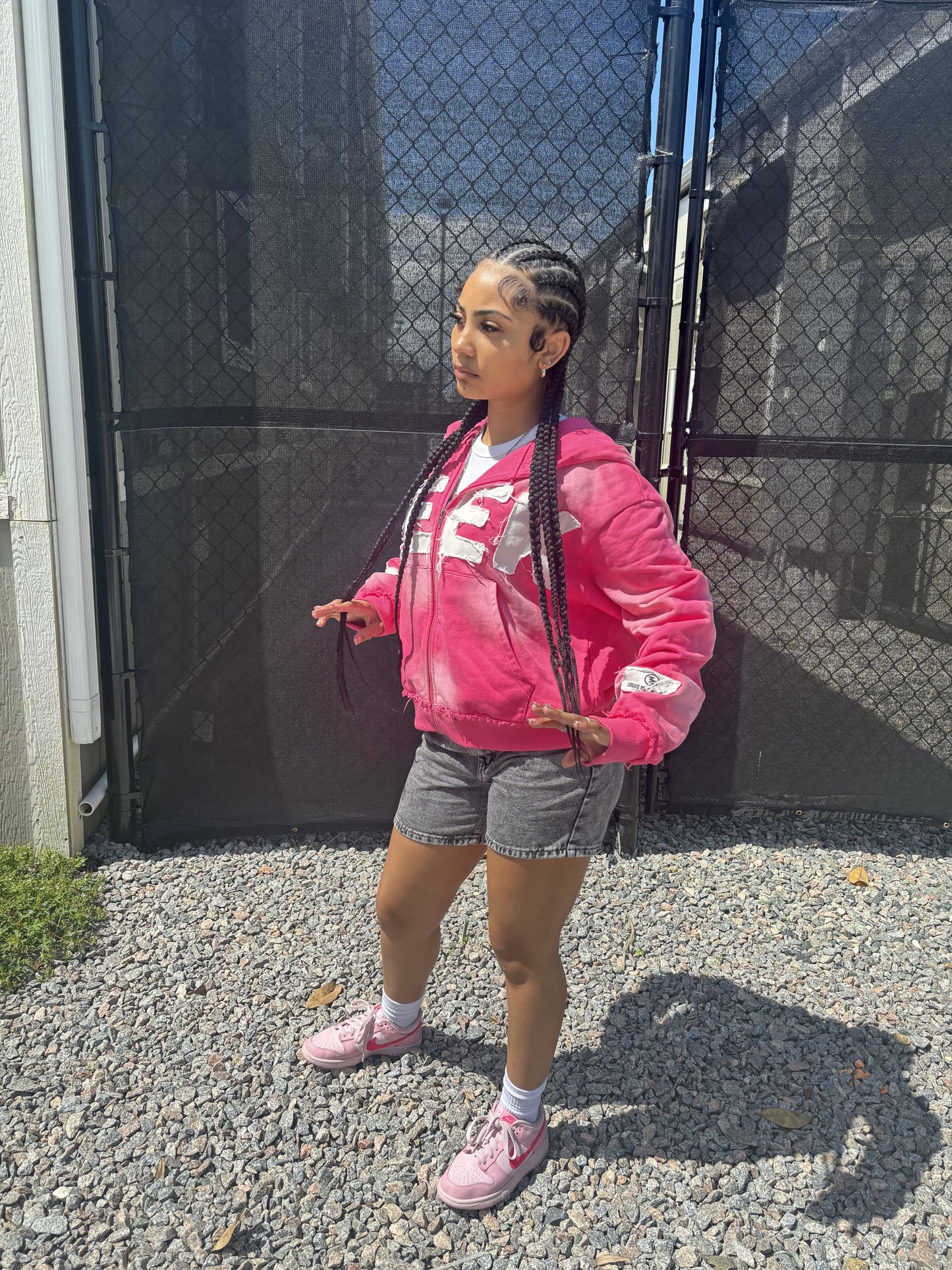 OFF PINK "SEEK" ZIP UP