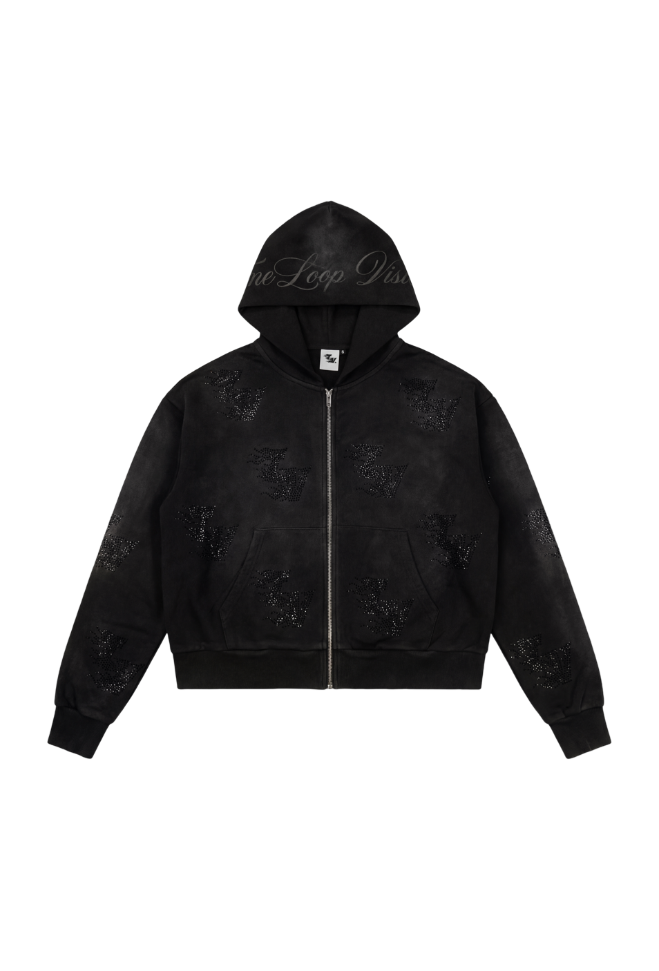 RHINESTONE LOGO ZIPUP