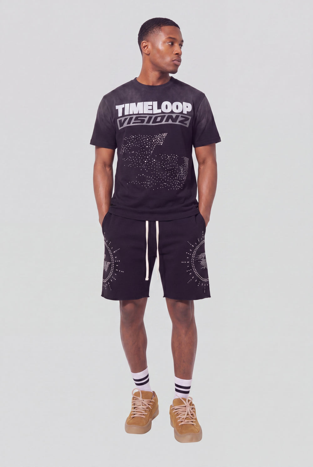 RHINESTONE MIRROR SHORTS
