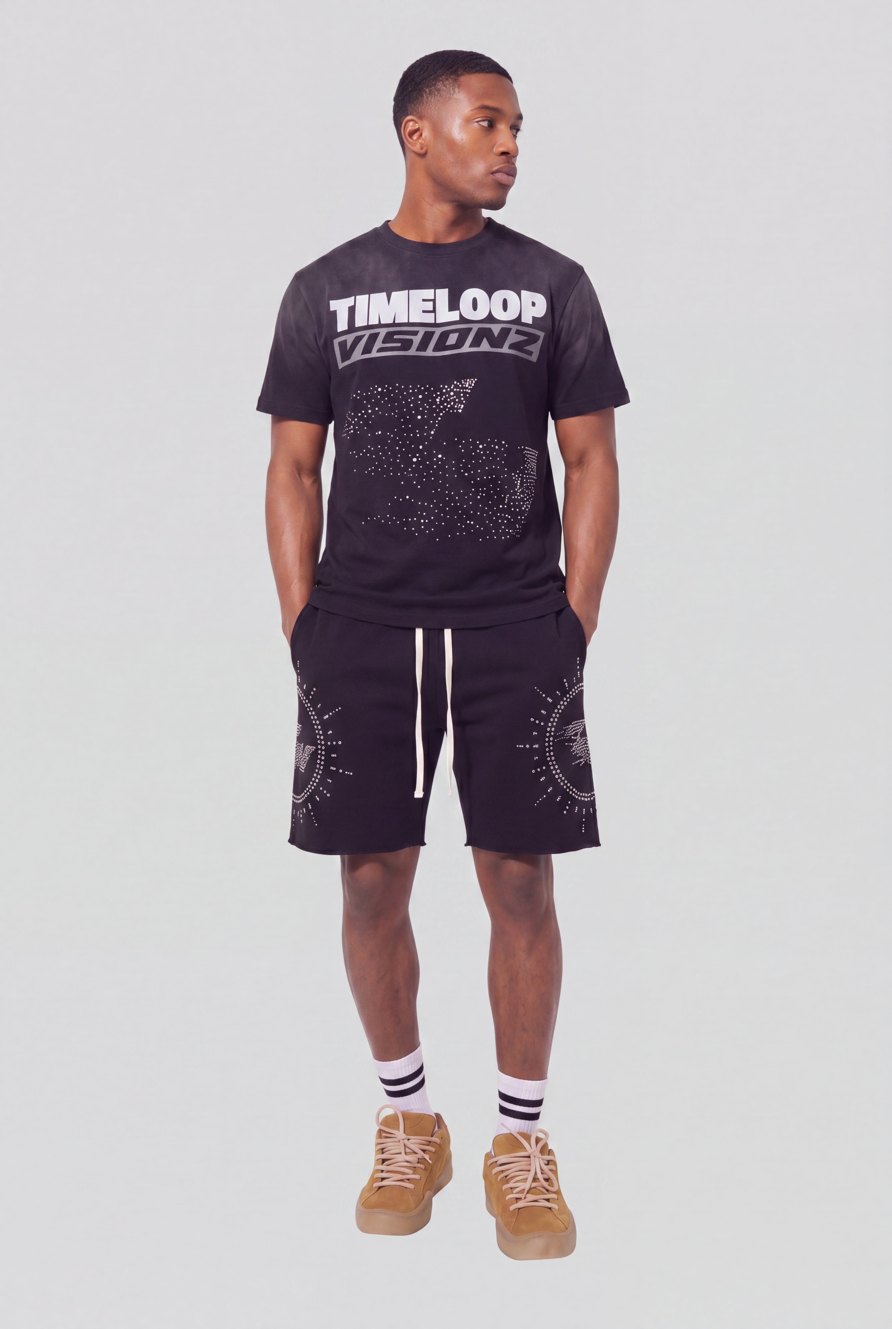 RHINESTONE MIRROR SHORTS
