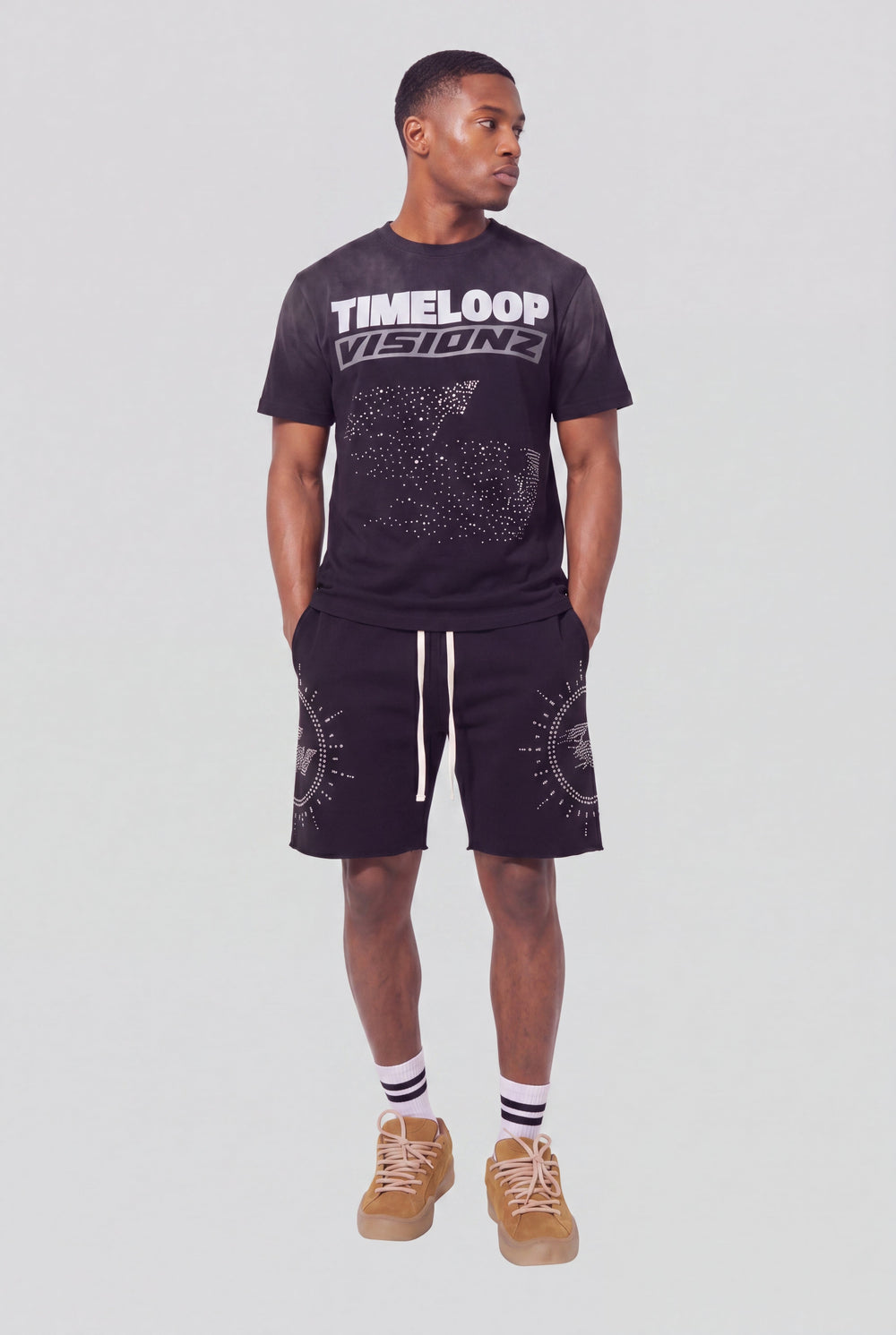 RHINESTONE MIRROR SHORTS