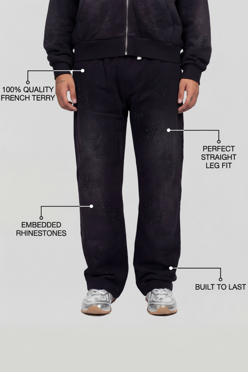 RHINESTONE LOGO SWEATS