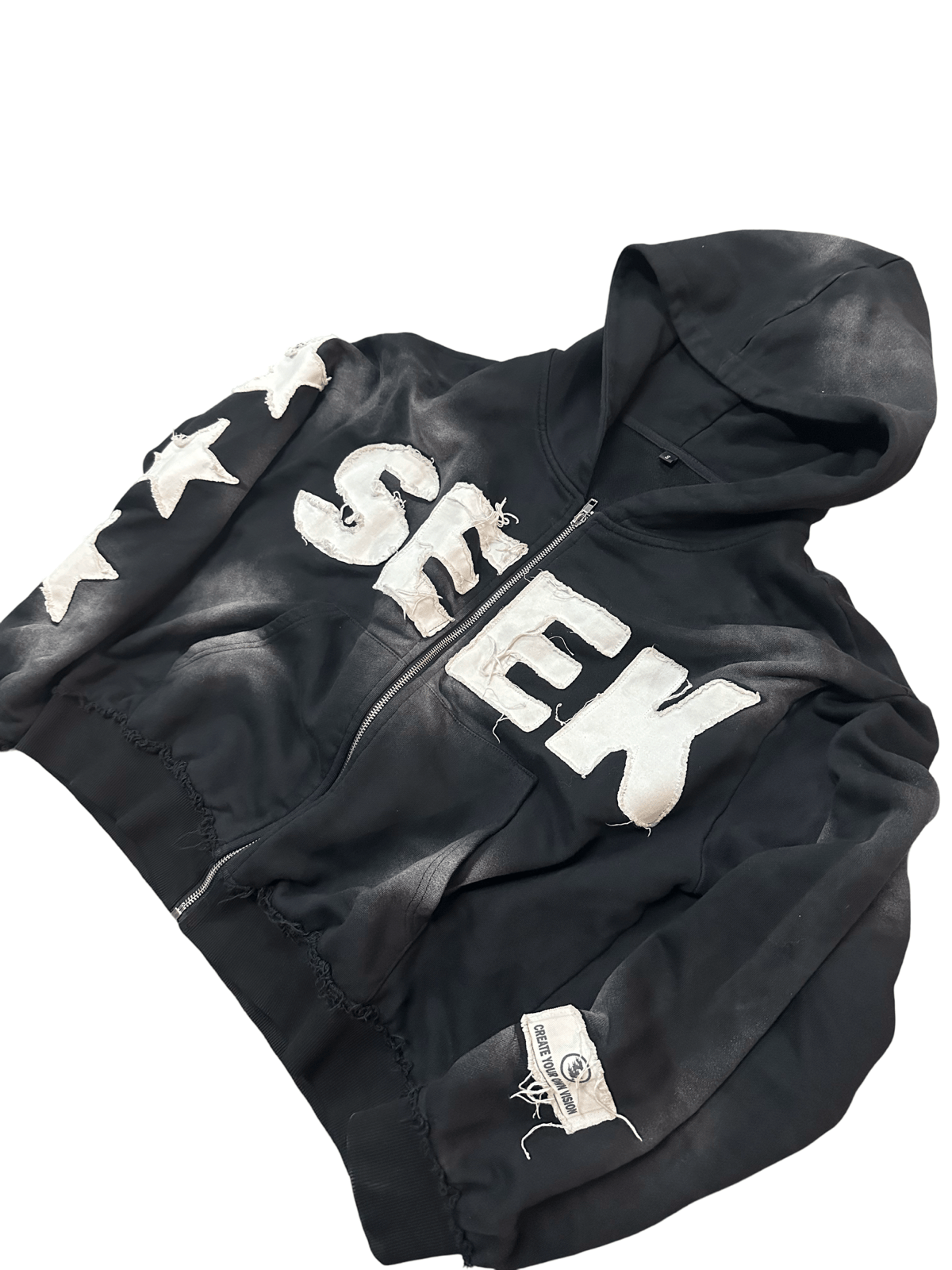 ONYX BLACK "SEEK" ZIP UP - Timeloop Visionz